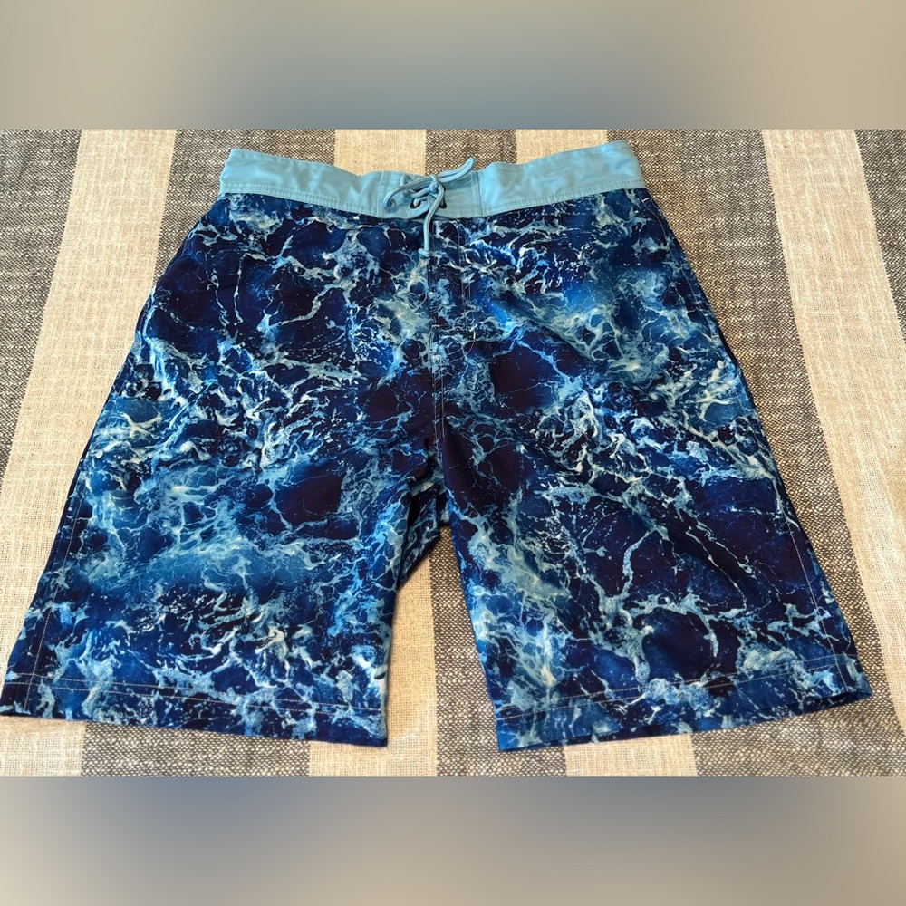 Bass Pro Shops Men’s Sz M Blue Ocean Swimming Trunks w/ liner